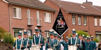 Drie jubilarissen bij Harmonie Sint Martinus Vijlen