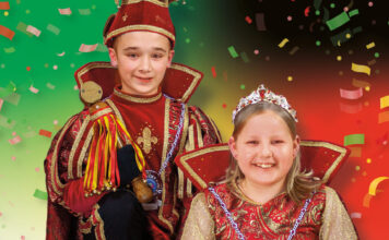 Jeugdprins 2025 Colin I en Prinses Zjara wijzen De Nachdraverkes Termaar de weg